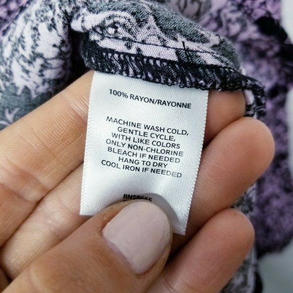 BP Black and Purple Floral Blouse - Picture 2 of 6